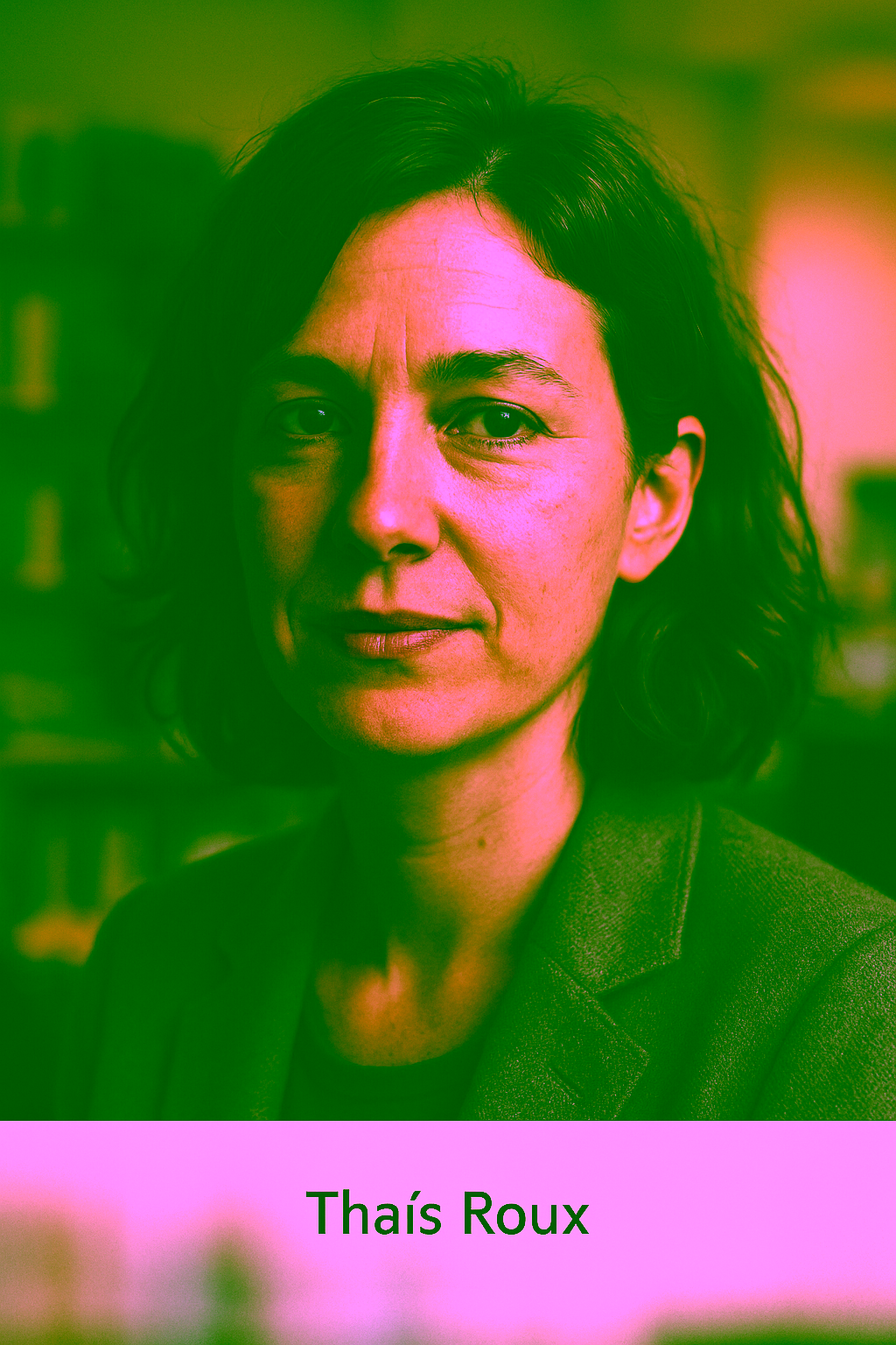 Portrait d'une femme brune en veste grise.